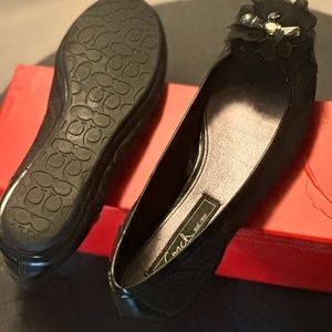 Black signature Coach flats